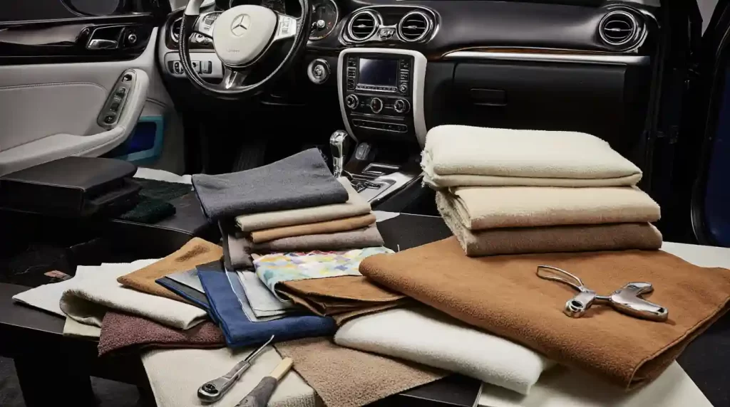 tissus pour rénover le plafond d'une voiture ancienne